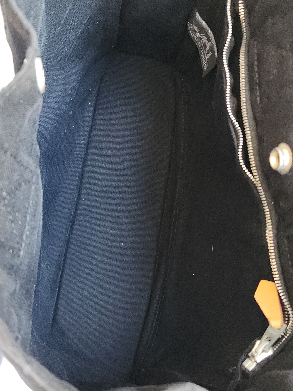 Hermes Black Canvas Bag with silver snap closure - Picture 11 of 16